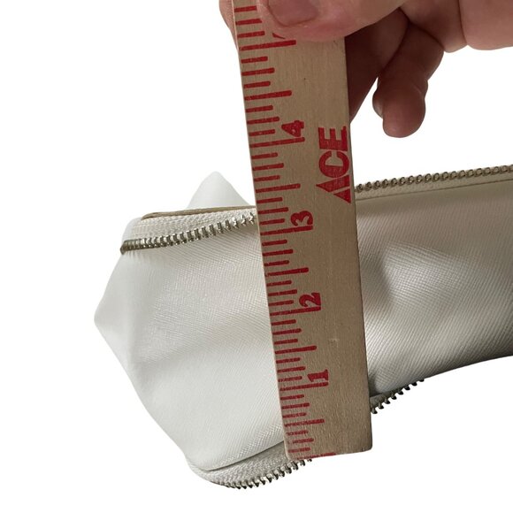 Botkier White & Blue Leather Tote Bag With Zipper Accents - Picture 6 of 8